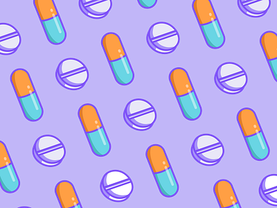 Pill Pattern capsule graphic design illustration line pattern pharma pharmaceuticals pills purple step and repeat
