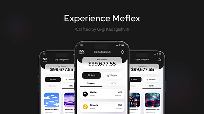 Meflex: Redefining Crypto & NFT Management appdesign blockchain collaboration cryptoapp cryptocurrency designinspiration digitalart digitalassets easy to use fintech innovation intuitive nfts productdesign techinnovation ui uiuxdesign user friendly userexperience