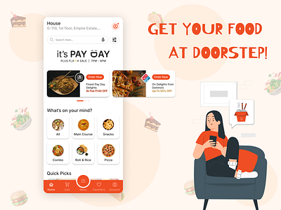 Food Delivery App - Quick Redesigning Task of Live App app delivery design food ui ux
