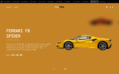 Supercars Landing Page animation landing page motion graphics supercar