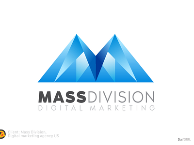 Logo - Mass Division blue branding design digital fly graphic design illustrative logo logo design marketing modern mountains rising sign symbol vector