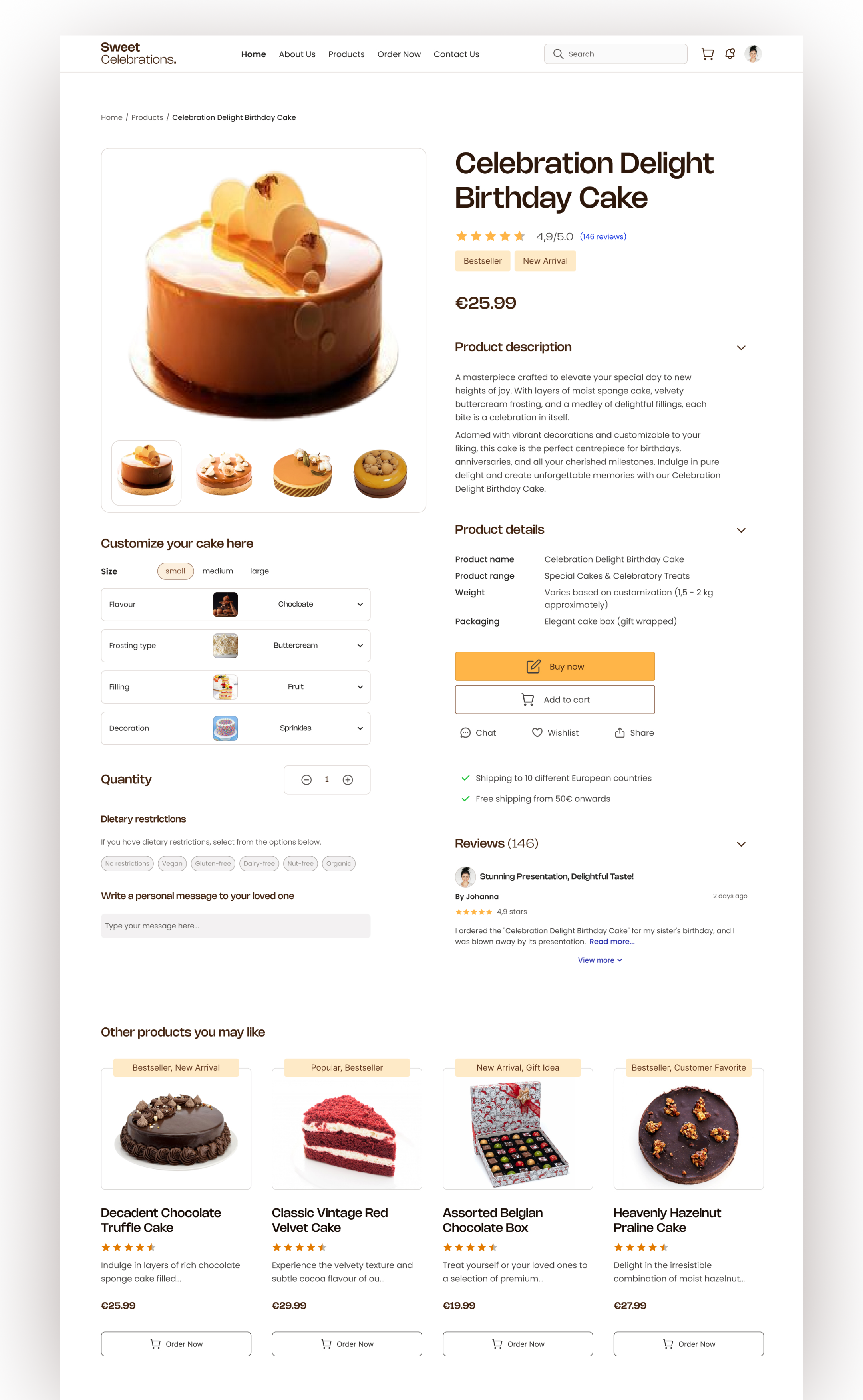 Chocolate shop website | product detail page checkout page chocolate chocolate page chocolate shop customization page delivery website ecommerce website food delivery food delivery page order customization product product detail product page product page design product page ui shopify website design website ui