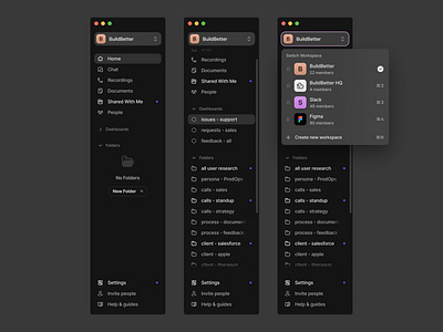 BuildBetter - Navigation dashboard sidebar v2 by Golo for BuildBetter ...