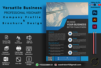 Company Profile & Brochure Design 3d animation branding brochure company profile graphic design logo motion graphics ui