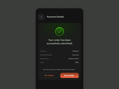 Payment Results app check ecommerce figma gateway gradients green magicdesigns magicdesigns.co mason masonwellington orange orders payment purchase results ui visa