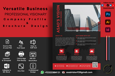 Company Profile & Brochure Design 3d animation branding brochure company profile graphic design logo motion graphics ui