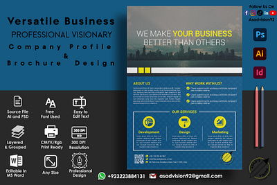 Company Profile & Brochure Design 3d animation branding brochure company profile graphic design logo motion graphics ui