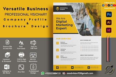 Company Profile & Brochure Design 3d animation branding brochure company profile graphic design logo motion graphics ui