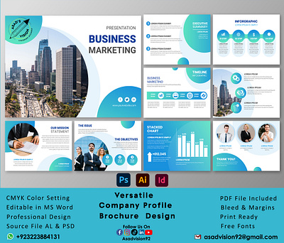 Company Profile & Brochure Design 3d animation branding brochure company profile graphic design logo motion graphics ui