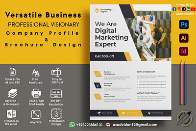 Company Profile & Brochure Design 3d animation branding brochure company profile graphic design logo motion graphics ui