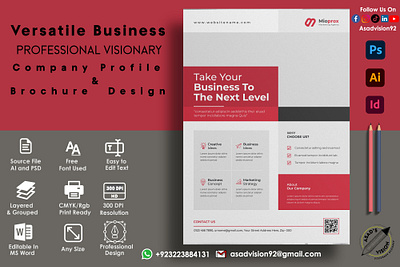 Company Profile & Brochure Design 3d animation branding brochure company profile graphic design logo motion graphics ui