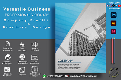 Company Profile & Brochure Design 3d animation branding brochure company profile graphic design logo motion graphics ui