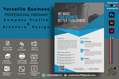 Company Profile & Brochure Design 3d animation branding brochure company profile graphic design logo motion graphics ui