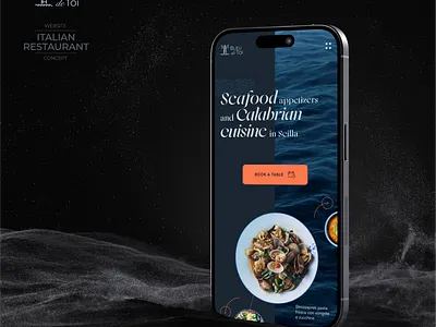 Bleu de Toi - Italian Restaurant - iphone website mockup art direction concept figma food iphone italian mockup restaurant ui user interface web web design webdesign website