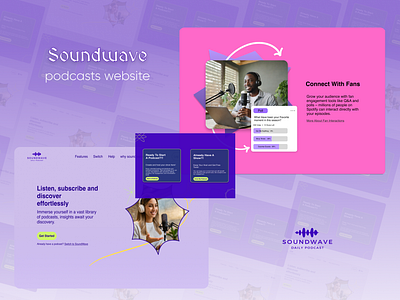 Sound Wave Podcast Website! cute design graphic design laptop microphone minimal podcast purple redesign sound spotify ui uiux uxui website