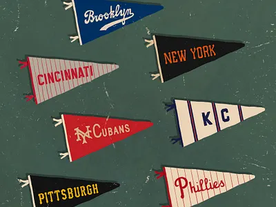 National League Pennants baseball classic design drawing graphic design illustration major league baseball national league pennants procreate sports vintage