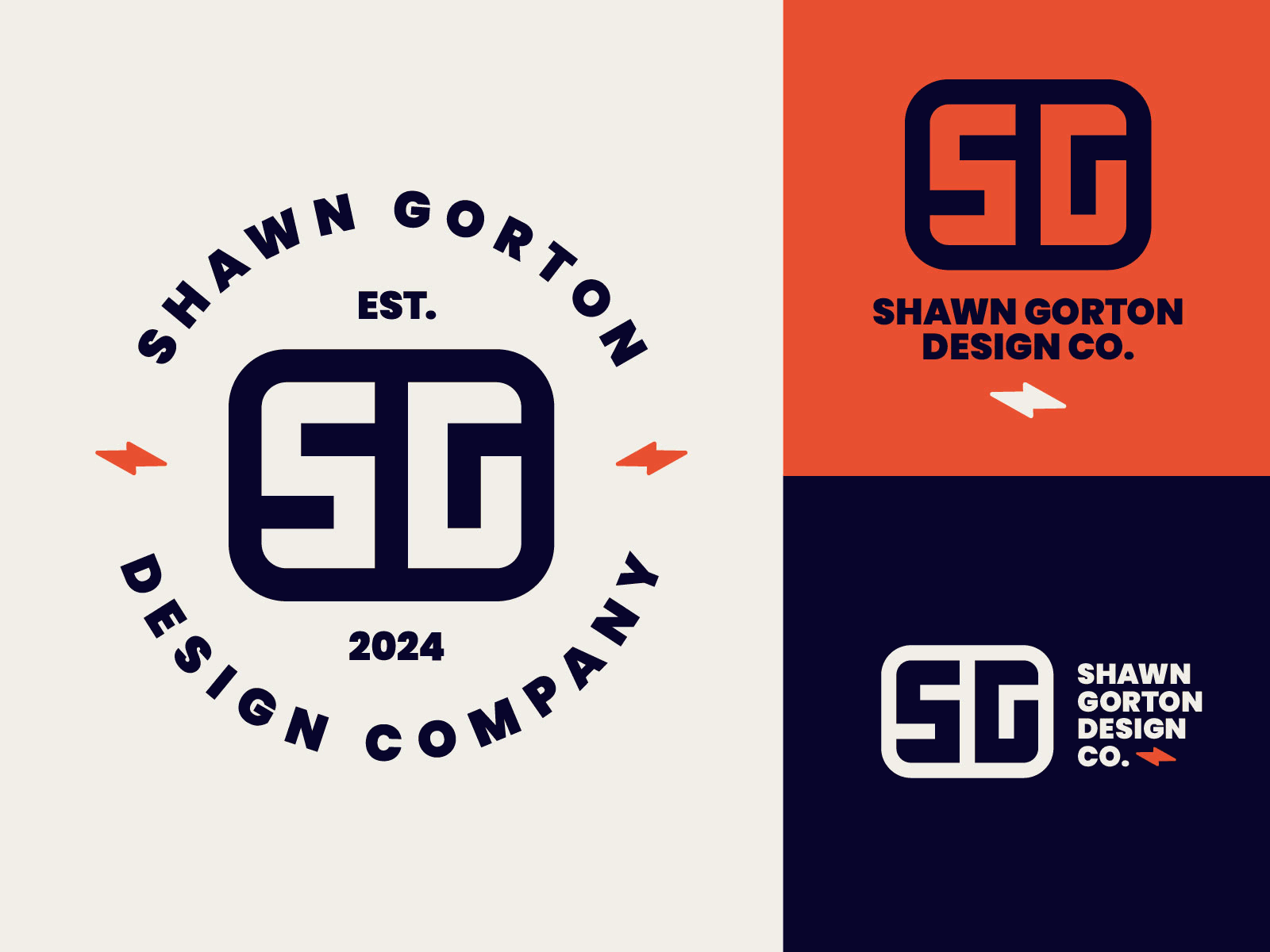 Shawn Gorton Design Co. Branding blue bolt branding design graphic design icon illustration lightning logo mark orange personal vector