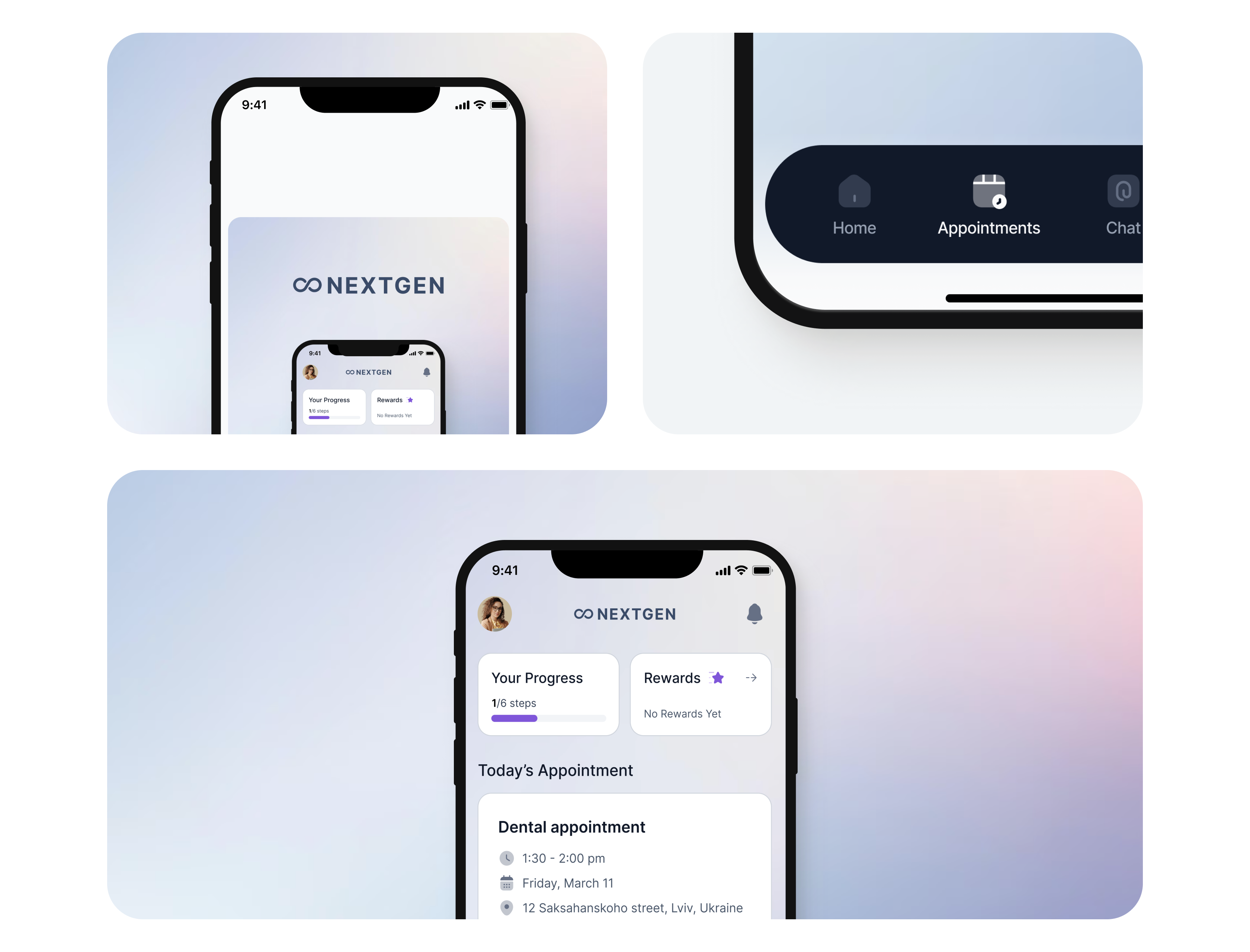 Dental Mobile App, Healthcare aligners appointment dailyui dental app design genz guidence healthcare medical medical app mobile app mobileapp oral care progress tracking ui uiux uiux design