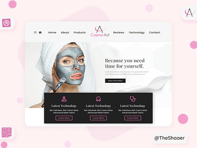 Cosmo-Act | Cosmetics Website - Hero Banner branding cosmetics hero banner landing landing page ui user interface ux web web design women