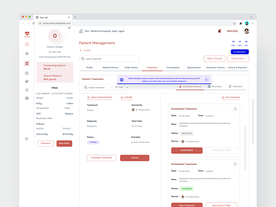 Patient File For Fastklinik HMS design web app patient file ui