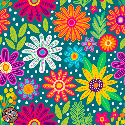 Bright Flower Patterns alwaysbecoloring design floral pattern flowers graphic design illustration pattern pattern design procreate surface design