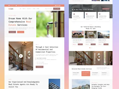 Real Estate Landing Page Website Design construction creative agency design figma home layout homepage house landing page landing page ui real estate templates ui website design