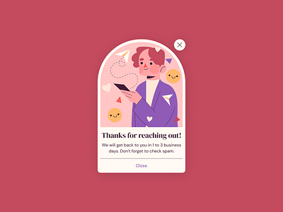 Daily UI #077 - Thank You app branding clean colorful daily ui design graphic design illustration minimal minimalist pop up thank thank you trend ui ux website