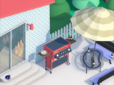BBQ Fire! 🔥 3d art accident animation burning c4d summer