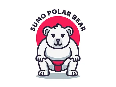 Sumo Polar Bear bear branding cartoon cute design icon illustration logo mascot polar bear sumo