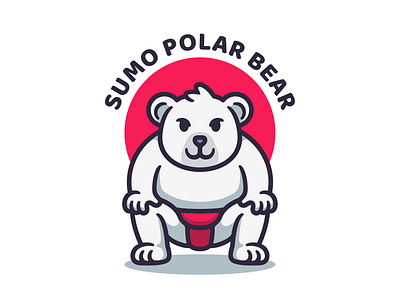 Sumo Polar Bear bear branding cartoon cute design icon illustration logo mascot polar bear sumo