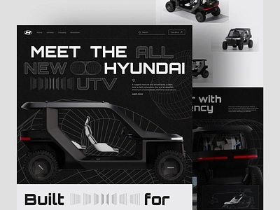 Hyundai UTV Landing Page car cyberpunk cybertruck electric electric car electric vehicle ev futuristic hyndai hyundai ev hyundai utv landing page modern ui utv vehicle web web design website website design