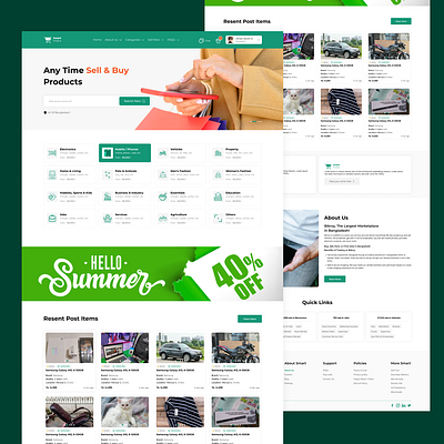 Smart Shopping - Figma UI Design buy buy and sell e cmommarc home page landing page shooping shop template ui ui design web web design