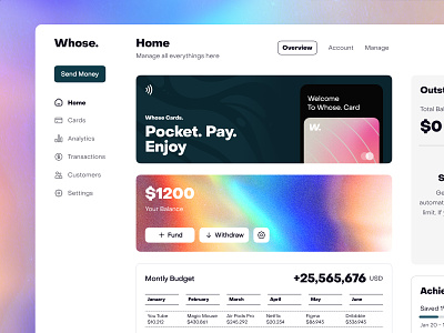 Walletpay Dashboard 💸 account bank card banking card dashboard dashboard design design digital wallet app e wallet expense finance finance dashboard financial money payment product design transactions ui uiux unspace