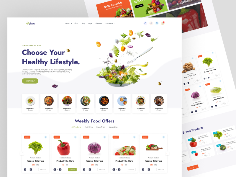 Orfarm Website - Figma UI Design buy and sell design ecommarc food sass tamplate trandy tusharsharma69 ui ui design web design website website design