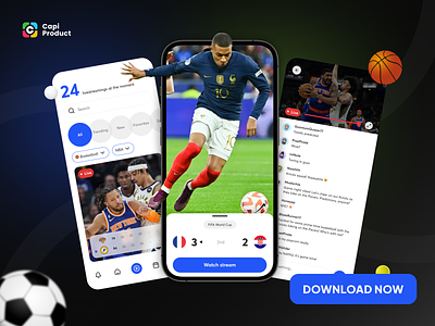 Sport streaming app - 3D Design Style app design mobile modern app design sport app design sport steaming app sports app desing steaming app design ui