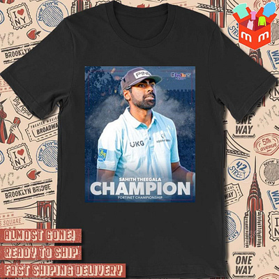 Sahith Theegala Champion Fortinet Championship photo t-shirt