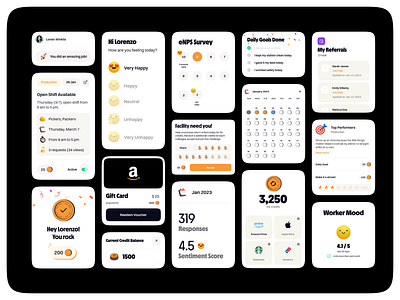 Bounty UI Elements app branding dashboard design design system element illustrations library reward ui ux