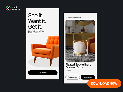 AR Furniture App Design Concept app app design ar ar funiture design furniture app minimalism mobile mobile ui ui ui design ui ux