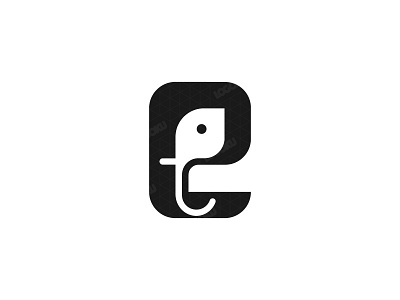 E Elephant Design Logo graphic design illustration