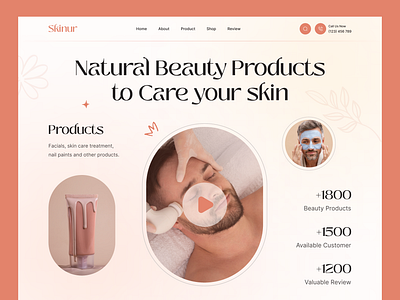 Skin Care Website Design beauty beautyclini body care cosmetics cosmetics store cosmetology ecommerce face care freelance landing page makeup natural online shop personal care scincare self care shahinurstk02 skin care skincare website design