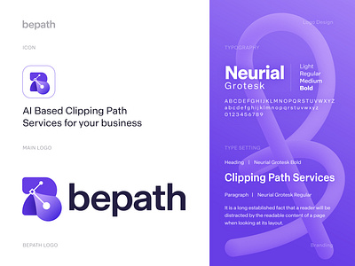 bepath logo design ai brand branding business logo clipping path letter b logo logo logo design logodesign logomark logos logotype mark path service logo pen symbol technology typography