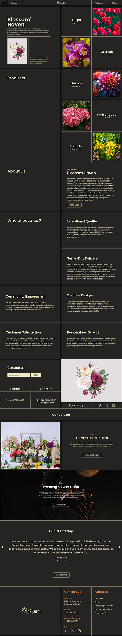 E-Commerce Landing Page web design