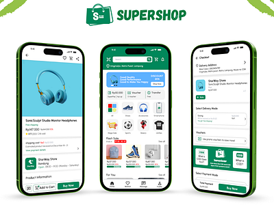 E-Commerce Mobile App (SUPERSHOP) app apps cart cod design e commerce ecommerce indonesia mobile mobile app shop shopping ui ux