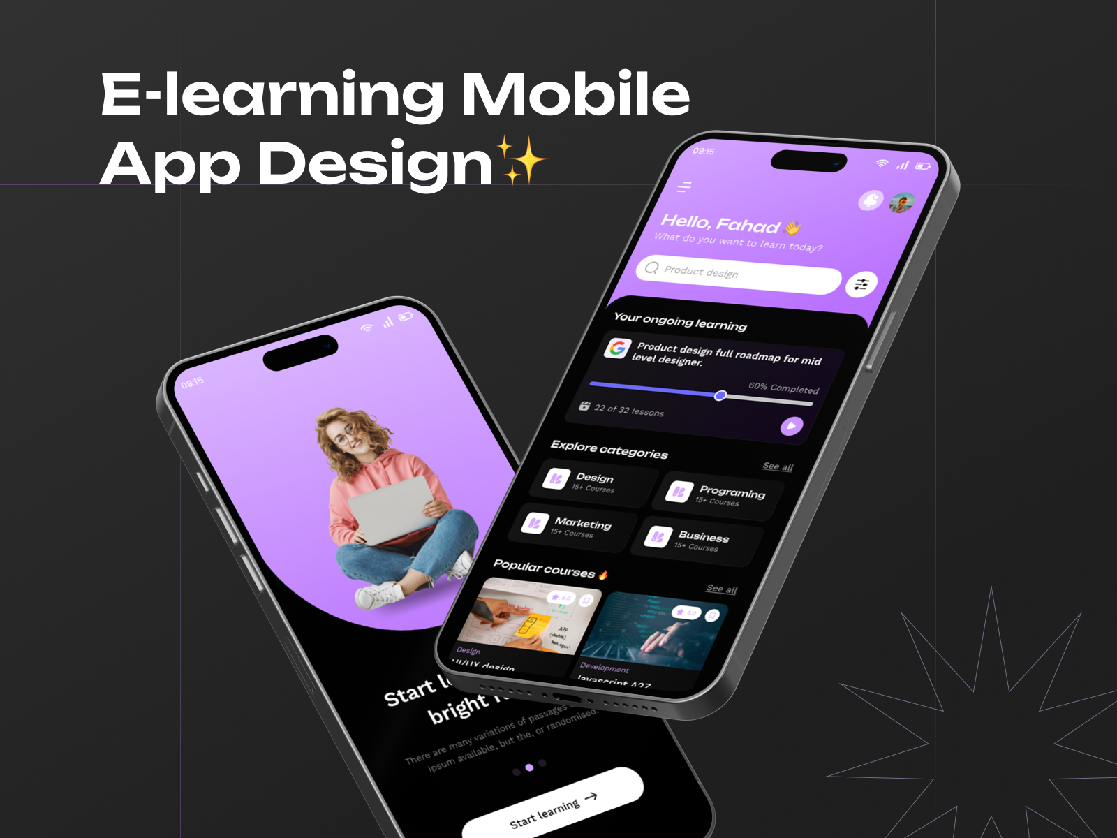 E-learning Mobile App Design | Education app design design e learning e learning mobile app education education mobile app education mobile app design fahaduiux figma mobile app design uiux uiux design