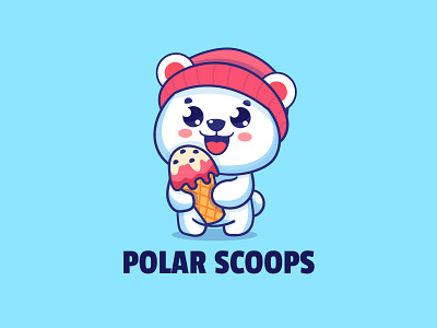 Polar mascot logo scoopsandsmiles