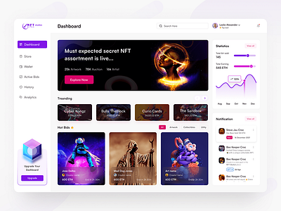 NFT Dashboard branding graphic design motion graphics nft ui uiux