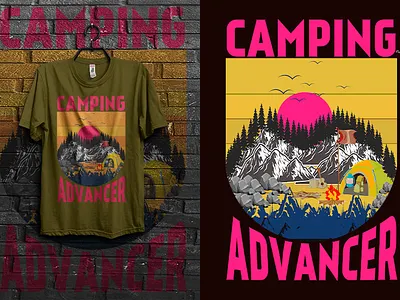 Camping T shirt Design minimalist t shirt design