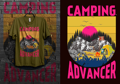 Camping T shirt Design minimalist t shirt design