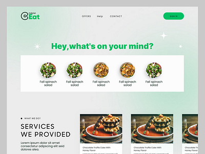 Food landing design design food landing page site