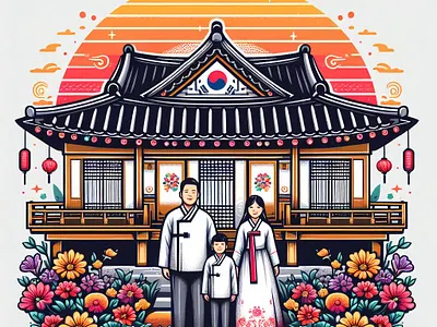Korean Cultural T shirt Design minimalist design